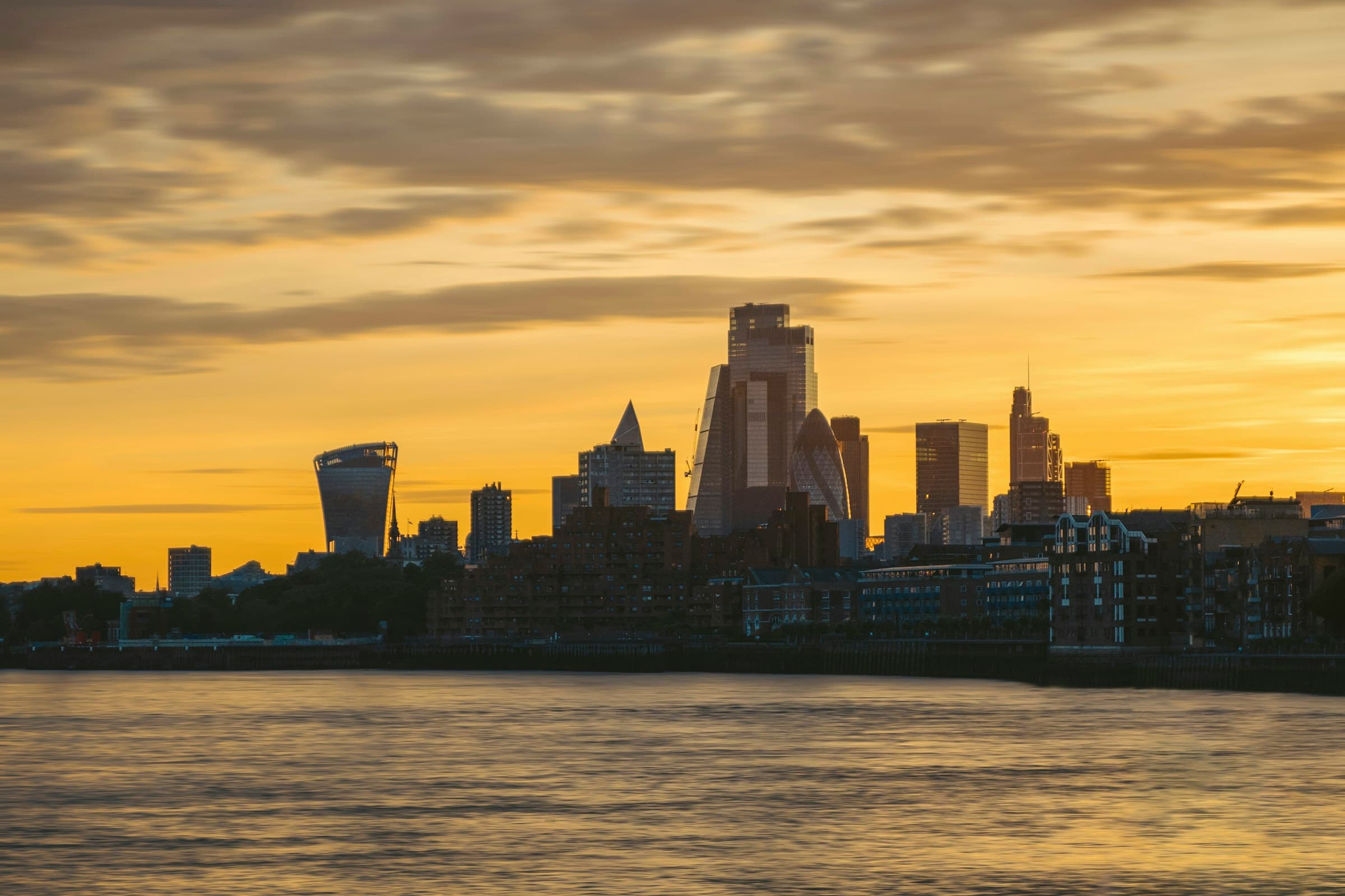 City of London skyline at dusk